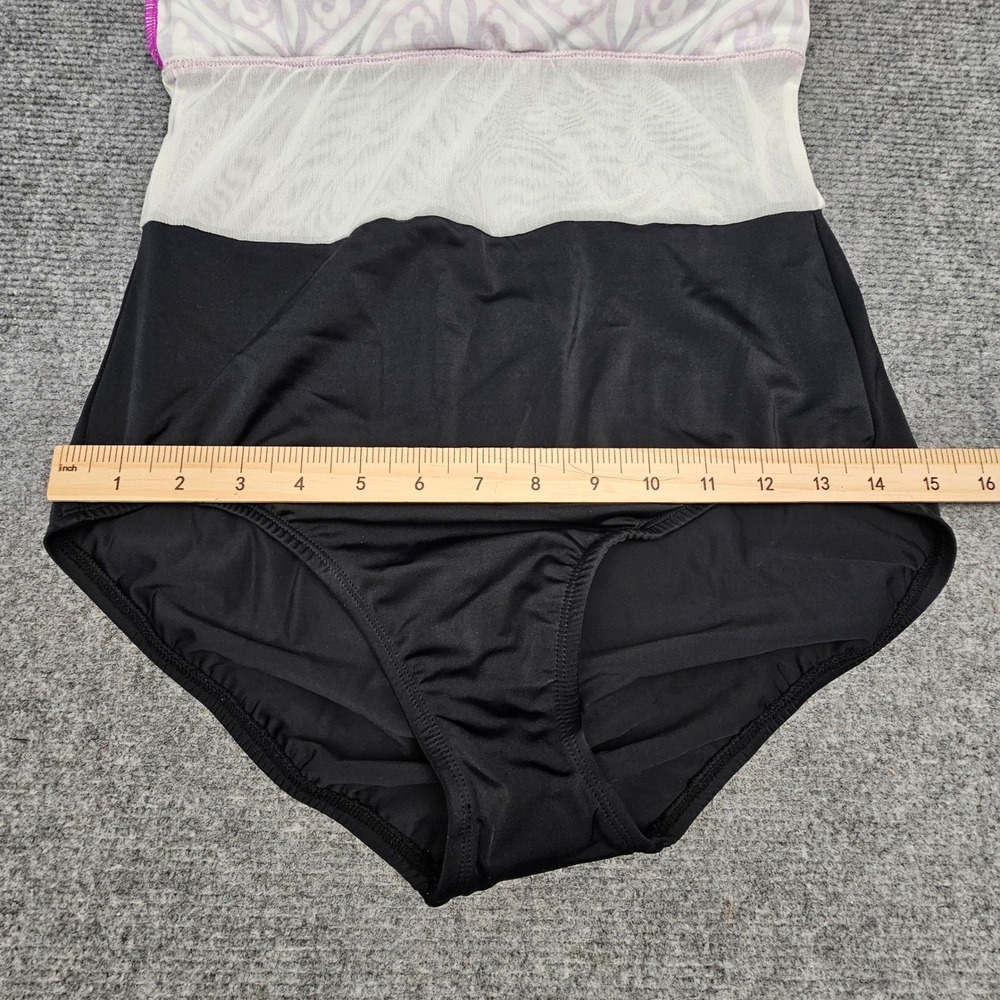 Swim Solutions Fauxkini 8 Magenta Triple Tier Paisley Tummy Control Swimsuit - Picture 9 of 11